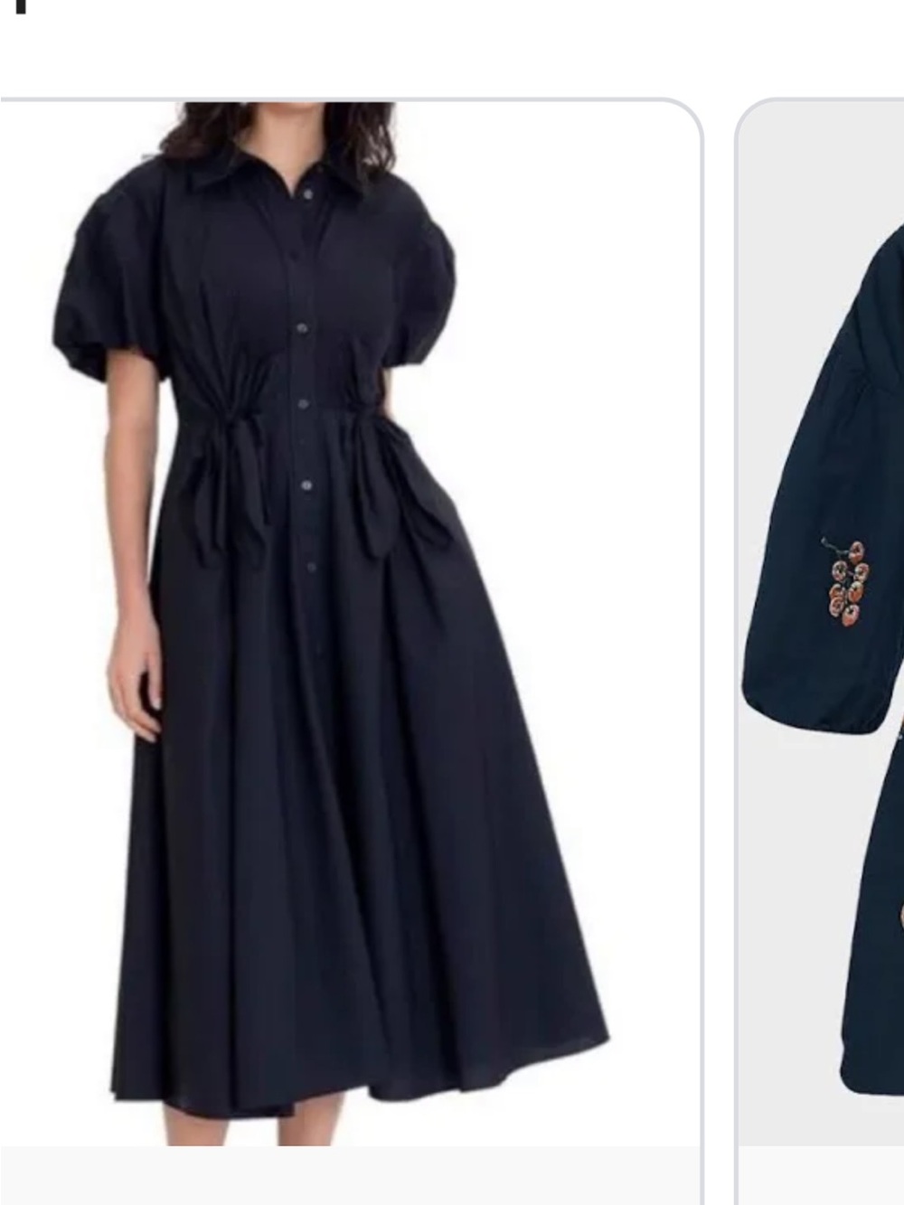 Tanya Taylor navy blue Elza Button-Front Dress 4